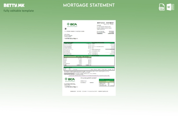 Модерен стил Ангола Банко Комерцијален шаблон за извод за хипотека од банка на А